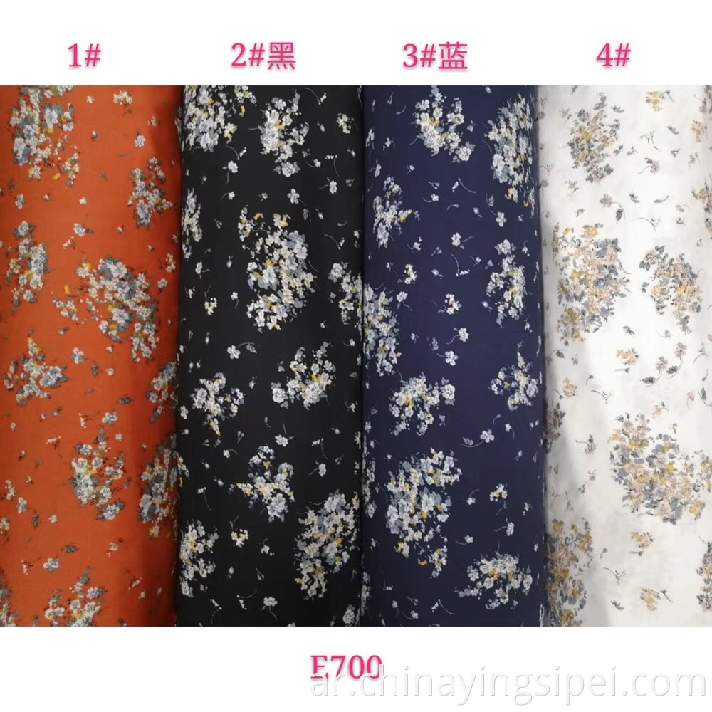 ISP النسيج 45S Soft challis Rayon Fabric Fably Rayon Floral Printed Tecido Viscose Material Viscose 100 ٪